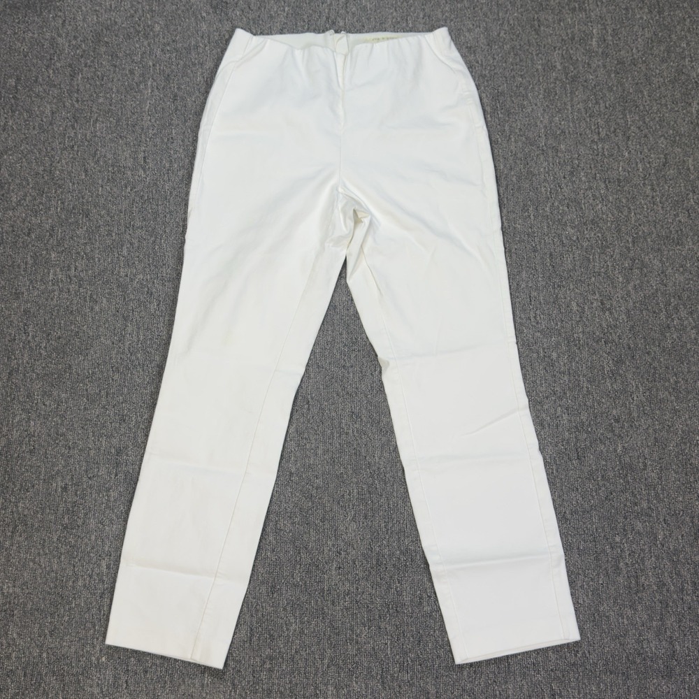 Rag & Bone Women's Size 8 White‎ Stretch Cropped Flat Front Back Zip High Rise
